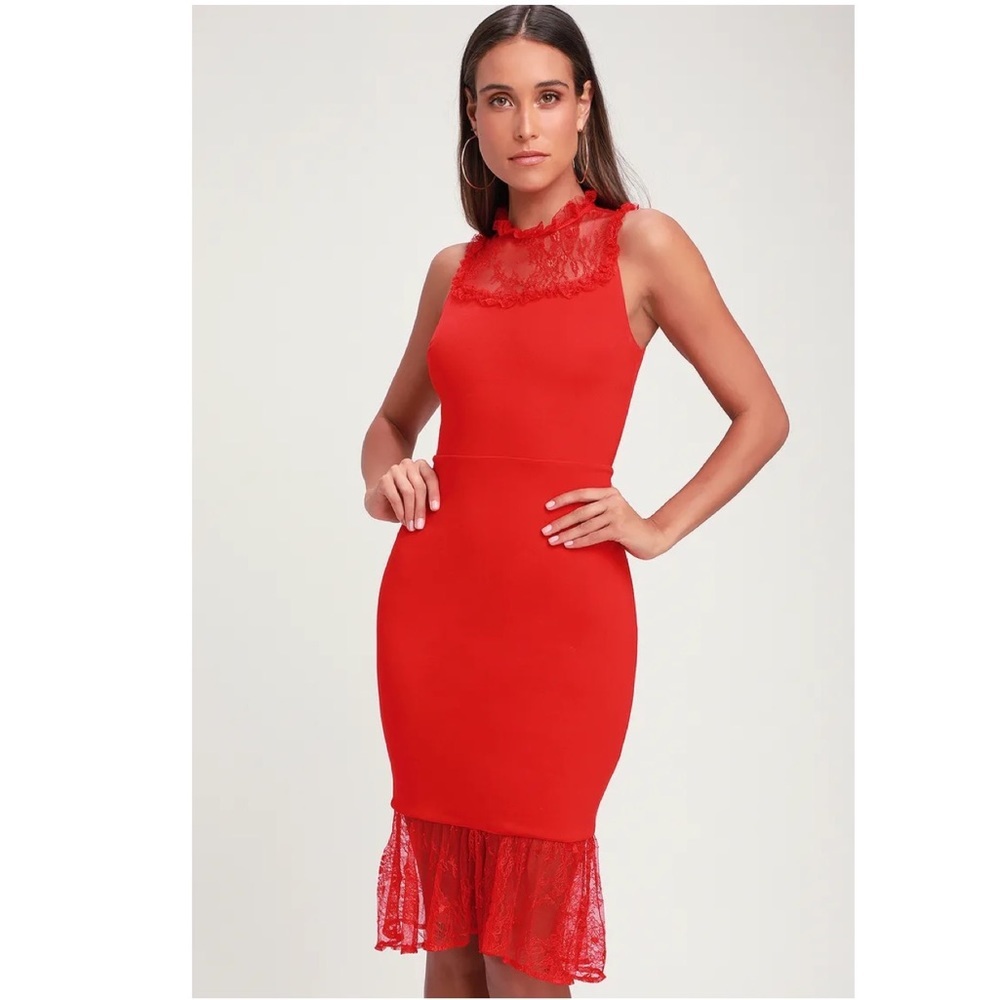 ALI & JAY Two to Tango Lace Bodycon Midi Dress XS